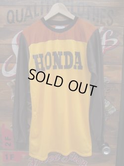画像1: HONDALINE Vintage Motocross Shirt Yellow×Brown