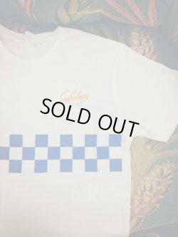 画像1: sixhelmets checker line pocket t-shirｔ blue×white