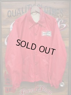 画像1: CHAMPION SPARK PLUG OFFICIAL COACH JACKET LARGE RED