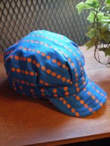 sixhelmets handpaint dot work cap blue×orange