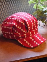 sixhelmets handpaint dot work cap reｄ×white