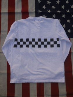 画像2: sixhelmets checker line long sleeve t-shirt white×black