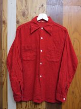 60s CLUBMAN VTG FLANNEL SHIRT MADE IN USA RED SM