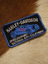 HARLEYDAVIDSON SPEED EQUIPMENT NATIONAL CITY CALIFORNIA VINTAGE PATCH DEAD STOCK BLUE