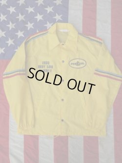 画像1: PENNZOIL 1980 INDY 500 WINNER VTG NYLON RACING JACKET YELLOW L