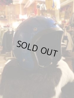 画像2: 1970s USA MADE BLUE METARLLIC VTG HELMET SM