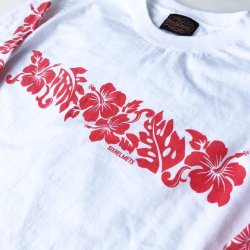 画像4: SIXHELMETS HAWAIIAN LONG SLEEVE T-SHIRT WHITE×RED