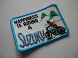 HAPPINESS IS RIDING A SUZUKI VINTAGE PATCH 