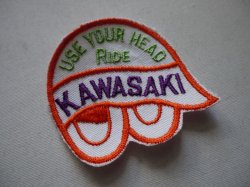 画像1: USE YOUR HEAD RIDE KAWASAKI VINTAGE PATCH 