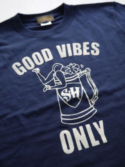 画像2: GOOD VIBES ONLY LONG SLEEVE T-SHIRT NAVY×WHITE