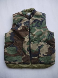 画像1: USA MILLLITARY VTG PUFFY VEST CAMOUFLAGE M