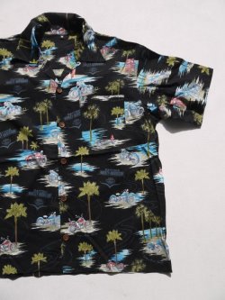 画像2: HARLEY DAVIDSON DEAD STOCK FABRIC HAWAIIAN RAYON SHIRT  BLACK
