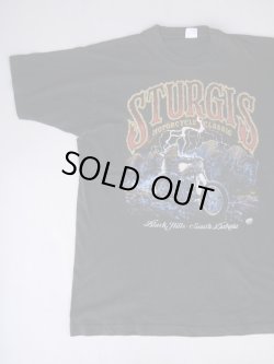 画像1: 90s STURGIS MORTORCYCLE CLASSIC BLACK HILLS SOUTH DAKOTA VTG T-SHIRT BLACK XL