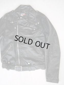 画像2: 70s BROOKS LEATHER VTG DOUBLE RIDER'S JACKET BLACK M