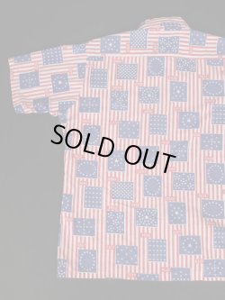 画像5: 70s K MART 1776-1845 STAR&STRIPES VTG PATTERNED ALL OVER SHIRT L
