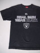 NFL RAIDERS REAL MEN WEAR BLACK VTG T-SHIRT BLACK M