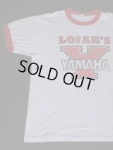 YAMAHA LOJACK CYCLE VTG RINGER T-SHIRT WHITE×RED L