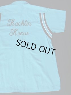 画像2: 80s HILTON VTG BOWLING SHIRT LIGHT BLUE S