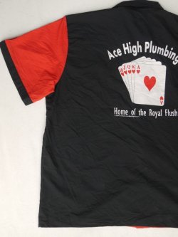 画像2: CRUISIN USA ACE HIGH PLUMBING VTG BOWLING SHIRT RED×BLACK XL
