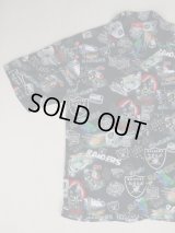 NFL RAIDERS OLD RAYON PATTERN ALL OVER SHIRT L