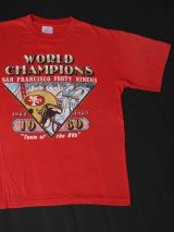 SAN FRANCISCO FORTY NINERS WORLD CAHMPIONS 1989 OFFICIAL VTG T-SHIRT RED XL