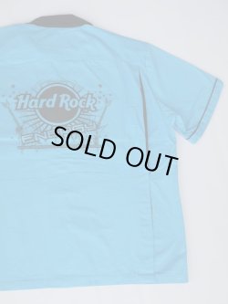 画像7: HILTON HARD ROCK CAFE ENERGY BOWLING SHIRT LIGHT BLUE×BLACK L
