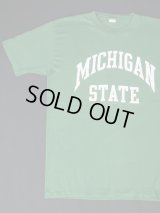 MICHIGAN STATE VTG T-SHIRT MADE IN USA MOSS GREEN L