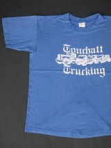 TOURHATT TRUCKING VTG T-SHIRT MADE IN USA BLUE L