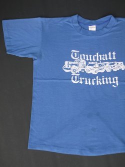 画像1: TOURHATT TRUCKING VTG T-SHIRT MADE IN USA BLUE L