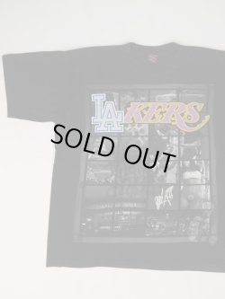 画像1: LAKERS DOUBLE-SIDED PRINTING OLD T-SHIRT BLACK XL