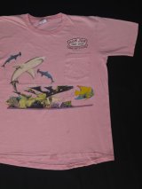 RONJON SURF SHOP VTG T-SHIRT MADE IN USA LIGHT PINK L