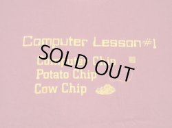 画像3: 80s COMPUTER LESSON #1 COMPUTER CHIP POTATO CHIP COW CHIP VTG T-SHIRT MADE IN USA WINE RED L