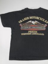 HARLEY DAVIDSON AUSTRALIA FRASER MOTORCYCLES OFFICIAL VTG T-SHIRT BLACK L 