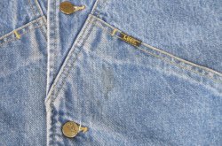 画像2: LEE VTG DENIM BOA VEST S BLUE