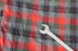 画像7: SPORTSMAN VTG WOOL SHIRT LIGHT RED×GRAY×BLACK M