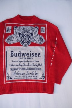 画像1: BUDWEISER SWESTER MADE IN USA RED L
