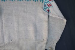 画像12: 50s JANTZEN TOTEM POLE VTG WOOL KNIT SWEATER OFF WHITE×GREEN M
