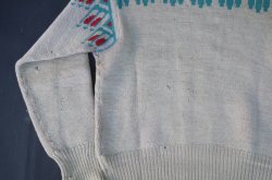 画像11: 50s JANTZEN TOTEM POLE VTG WOOL KNIT SWEATER OFF WHITE×GREEN M