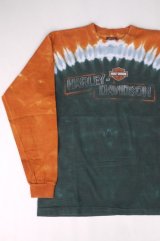 90s HARLEY DAVIDSON BUFFALO VTG LONG SLEEVE T-SHIRT TIE DYE M