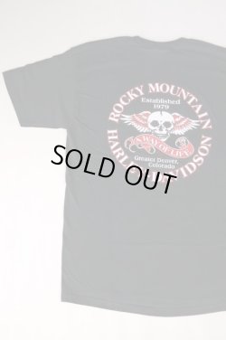 画像1: HARLEY DAVIDSON ROCKY MOUNTAIN SKULL T-SHIRT BLACK L