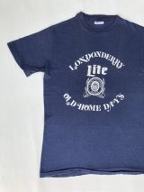 70s LITE BEER LONDONDERRY OLD HOME DAYS VTG T-SHIRT NAVY S