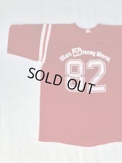 画像1: 70s WALT DISNEY WORLD US MADE VTG FOOTBALL T-SHIRT RED L