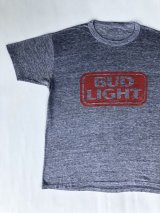 BUD LIGHT BEER OFFICIAL VTG T-SHIRT MARBLED GRAY L