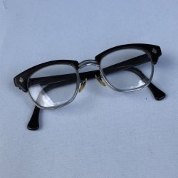 画像1: 60-70s AMERICAN OPTICAL VTG BROW COMBINATION EYEWEAR BROWN M