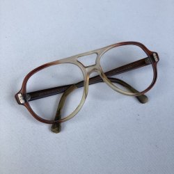 画像1: 70s AMERICAN OPTICAL VTG TEARDROP EYEWEAR CLEAR BROWN