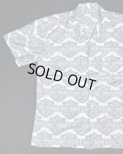 画像2: HARLEY DAVIDSON BAR&SHIELD LOGO VTG PATTERNED ALL OVER SHIRT WHITE M