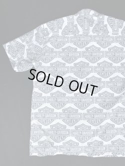 画像6: HARLEY DAVIDSON BAR&SHIELD LOGO VTG PATTERNED ALL OVER SHIRT WHITE M