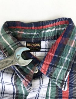 画像7: BIG YANK VTG COTTON FLANNEL SHIRT GREEN×RED×WHITE M
