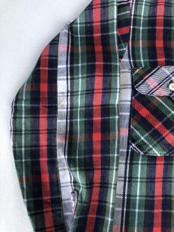 画像4: BIG YANK VTG COTTON FLANNEL SHIRT GREEN×RED×WHITE M