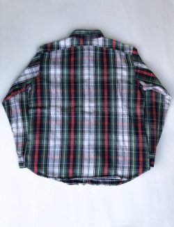 画像8: BIG YANK VTG COTTON FLANNEL SHIRT GREEN×RED×WHITE M